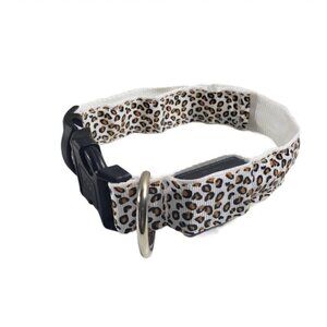 Animal Print Dog Collar with 3 Settings White LED